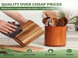 1 Piece Wooden Cutlery Holder 360 Degree Rotating Holds 10 to 15 Pieces, 15 cm V1237-ZY-818-245