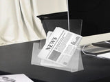 Transparent Acrylic Brochure Display Stand, Space-Saving Desk Organizer for Home, Office, Compatible V1192-AZ-W-20479
