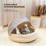 Pet Cat Calming Bed Cuddle Soft Warm Plush Cave Sleeping Nest Tent Pet House V488-PB-CN