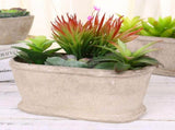 4 pcs Modern Artificialt Arrangement Potted in Gray Concrete Plant Bowl, Assorted Faux Mini V1192-AZ-W-14459