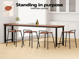 4x Artiss Bar Stools Kitchen Counter Dining Chair Metal Brown BA-BB-9083T-BRX4