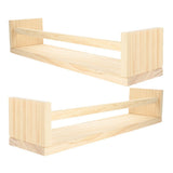 2-Pack Floating Wooden Wall Shelves, Wall-Mounted Storage and Display Shelves for Living Room, V1366-AZ2-W-28347