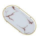 Bathroom Storage Tray Light Luxury Decorative Golden Texture Oval Bathroom Organiser Tray for Soap V1294-YM0710-3112230084611