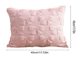 2PCS Pink Bow Throw Pillow Covers - 18 Inch Decorative Pillow Covers, Soft Plush Fluffy Bowknot V1366-AZ2-W-16456