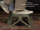 White Portable Folding Stool - Compact Lightweight Plastic Step Stool for Camping, Fishing, Kids, V888-ELOSUNG38023