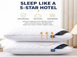 High Rebound Quilted Hotel Pillow Set 2 Pack - Anti Collapse Brushed Fabric Bed Sleeping Pillows for V888-ELOSUNG55187-1