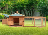 Furtastic Large Wooden Chicken Coop Rabbit Hutch Nesting Box Fir Wood WCC-JOY-004-LHN
