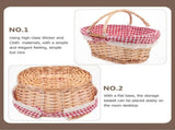 Natural Red Woven Picnic Basket Simple and Generous Design Easy to Move V1369-AZ3-W-20904