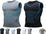 New V Shape Wear Shirt Men, Version Ionic Sleeveless Compression Shirts V1192-AZ-W-17639