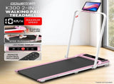 Powertrain K300 Pink Foldable 2-in-1 Under Desk Walking Pad Treadmill 1.5HP 10km/h Incline Home TML-HSM-K300-PK