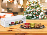 4-Piece HOME Letter Tealight Candle Holder Set with Black Display Tray V1188-MS-731-021