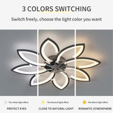 Modern Ceiling Light Fan, Low Profile, 6 Wind Speed, 3 Color V178-39081