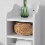 Toilet Paper Holder with Storage, Freestanding Cabinet, Toilet Brush Holder and Toilet Paper V178-84706