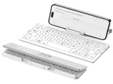 Foldable Bluetooth Keyboard with Magnetic Stand,Aluminum Alloy Mini Quiet Folding Portable V1107-888-75142-WHT