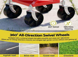 Gardeon Garden Cart Seat Rolling Stool 360 Swivel Height Adjustable Heavy Duty Red GCT-4W-RD