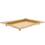 Golden Iron Serving Tray for Snacks and Desktop Organization, Household Plate for Kitchen and Home V1192-AZ-W-27267