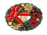 Xmas Wreath for Front Door Plastic Xmas Pine Wreath Decoration with Balls Ornament for Fireplace V1294-YM0901-3115240094612