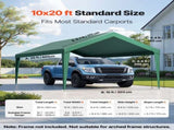 Carport Replacement Canopy, 6 x 3 m Potable Garage Tent Top Tarp, UV-Resistant & Waterproof Car V952-CKPB10X20FTMSHGRL001V0