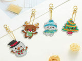 5 PCS Diamond Painting Keychains Kit Animals Diamond Art Ornaments Double Sided Diamond Key Rings V1366-AZ2-W-09664