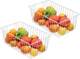 2Pcs Wire Storage Baskets,Metal Storage Basket for Organizing,White Wire Storage Freezer Baskets for V1189-WXFWAL-20260319-00102