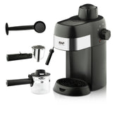 Compact 800W Espresso Coffee Maker with Steam Milk Frother, 240ml Glass Carafe, 4-Cup Capacity, V1341-ZY-FKXSZWL7-BLACK