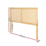 Artiss Bed Head Headboard Queen Rattan - RIBO Pine BED-HEAD-RIBO-Q-WD