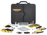 221-Piece Mechanics Tool Set, 1/4" and 3/8" Drive Sockets, SAE and Metric Mechanic Tool Kit with V952-SDJXGJTZ1438DIX1BV0