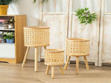 Woven Flower Pot Faux Rattan Planter High Living Room Floor Shelves V1294-YM0626-230201QY03-2
