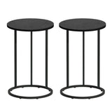 Artiss C Shaped End Table Set of 2 Coffee Table Side Table Round Black FURNI-G-IND-COF-01-BKX2