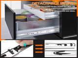 14 inch Drawer Slides 4 Pairs 3 fold Full Extension Side Mount Cabinet Drawer Glides 14" V1258-DP02-WO-455