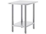 Stainless Steel Prep Table, 24 x 18 x 34 Inch, Heavy Duty Metal Worktable with 3 Adjustable Height V952-CFBXGGZTLCWJ8T6BLV0