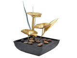 Indoor Tabletop Fountain Lotus LED Waterfall Fountain Ornament Feng Shui Art Craft Home DecorationAU V1294-YM0710-3115210156212