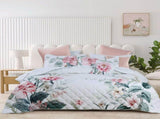 Bianca Coleraine White Floral Printed Bedspread Set Super King V442-BCA-BEDSPREAD-COLERAINE-WHITE-SK