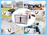 8 Pack Large Strong Moving Bags with Zippers & Carrying Handles - Water-Resistant Heavy Duty Storage V1259-DP01-A-4760