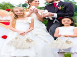 Wedding Basket Lace Simulation Flowers Handheld Flower Basket Decorative Flower Girl Basket for V1294-YM0715-220510XY011