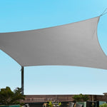 Instahut Shade Sail 3x3m Square 280GSM 98% Grey Shade Cloth SAIL-DL-H-3X3-C-GR