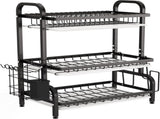 Dish Drying Rack 3 Tier Large Capacity Kitchen Storage with Utensil and Cutting Board Holder V178-36116