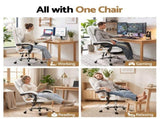 Artiss Executive Office Chair Leather Recliner White OCHAIR-G-1051-WH