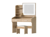 Artiss Dressing Table Set Stool Led Wood FUR-V-DRESS03-LED-WD-AB
