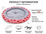 Round Pet Bed for Small Dogs and Cats, Soft Plush Calming Cat Bed with Strawberry Pattern, Cozy V888-ELOSUNG54596