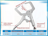 6 Pcs Inch Locking C Clamp Original Lock Regular Tips Plain adjustable Alloy Steel for Woodworking V1259-DP01-A-5757