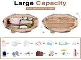 Dark Green Stylish Quilted Nylon Tote Bag - Large Capacity Diaper Nappy Bag for Travel & Stroller V888-ELOSUNG27623