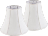 Creme White Bell Lamp Shades Set of 2 Medium Shade 6.7Top x 13Bottom x 10High V1258-DP02-C-2944