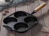 Frying Pan Deepened Non Stick With Spatula Oil Brush Four Hole Frying Pot For Breakfast Pancake V1294-YM0512-3113220262911