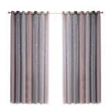 Star Curtains Stars Blackout Curtains for Kids Girls Bedroom Living Room Colorful Double Layer Star V1294-YM0901-H35315GY-1