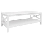 Daisy Coffee Table 120cm Rectangular Solid Acacia Wood Hampton Furniture - White V315-VO-HAMP-10