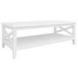 Daisy Coffee Table 120cm Rectangular Solid Acacia Wood Hampton Furniture - White V315-VO-HAMP-10