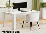 1 Artiss Dining Table and 4 Chairs Set White Sherpa DSET-120WH-VEL150-WHX4