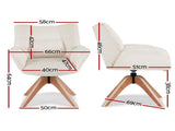 Artiss Swivel Chair Armchair Nursing Velvet White UPHO-H-ARM02-SWL-WH
