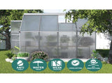 Green Fingers Greenhouse 2.42x1.9x1.95M Aluminium Polycarbonate Green House Garden Shed GH-ALU-C-242X190-AB
